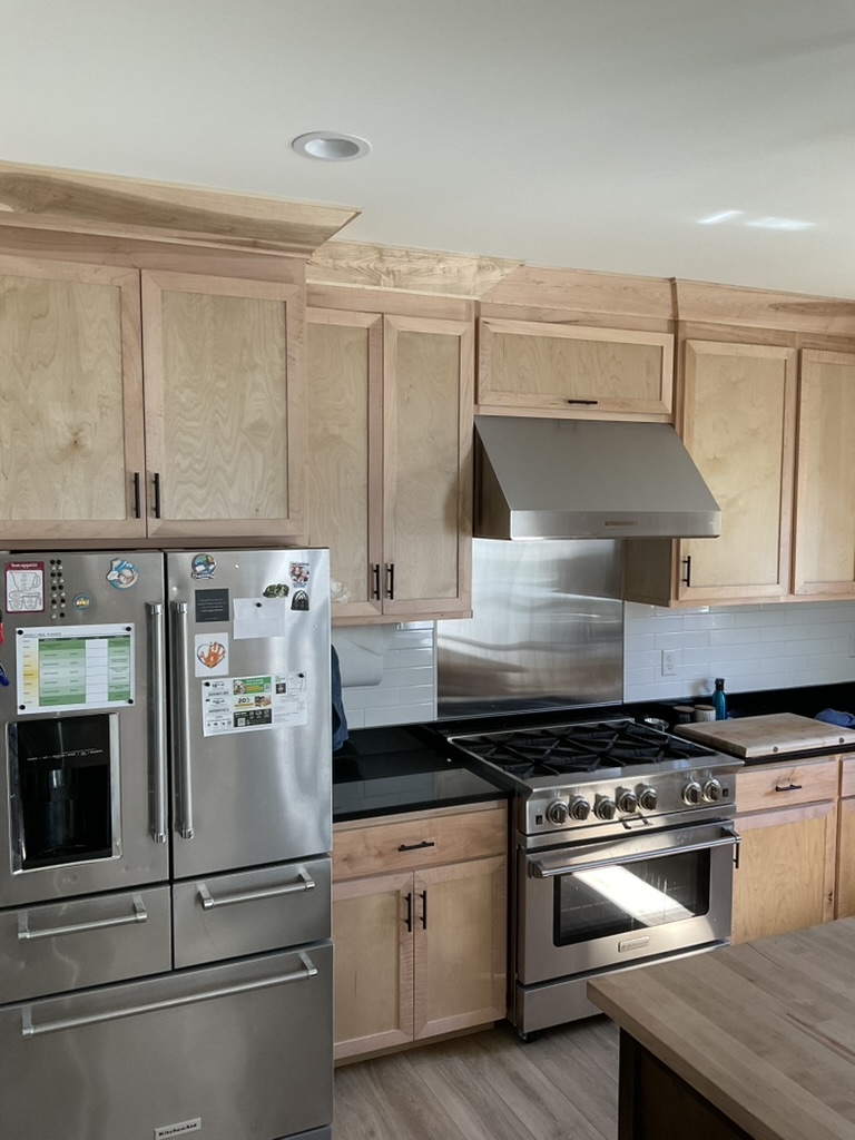Shadow Point cooking wall and custom hood surround